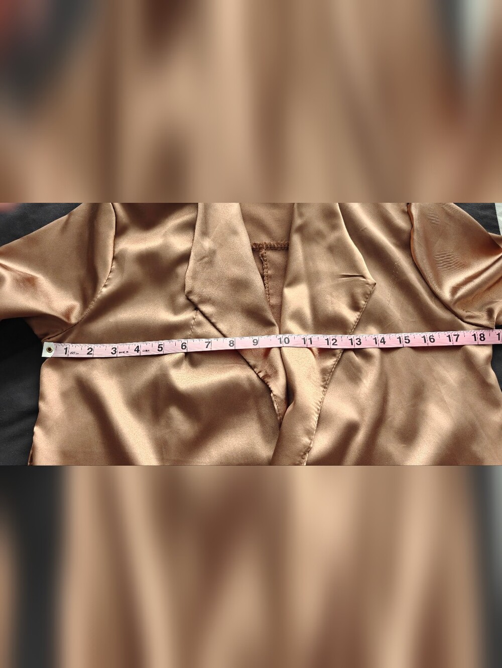 Satin Long Robe - Brown - Picture 4 of 4